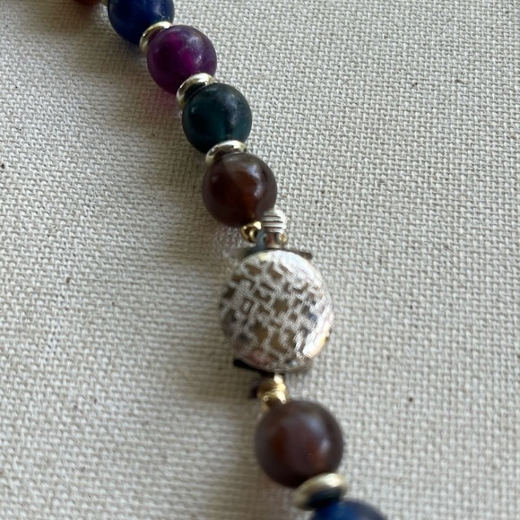 Multi-Color Polished Stone Bead Necklace - Picture 2 of 4